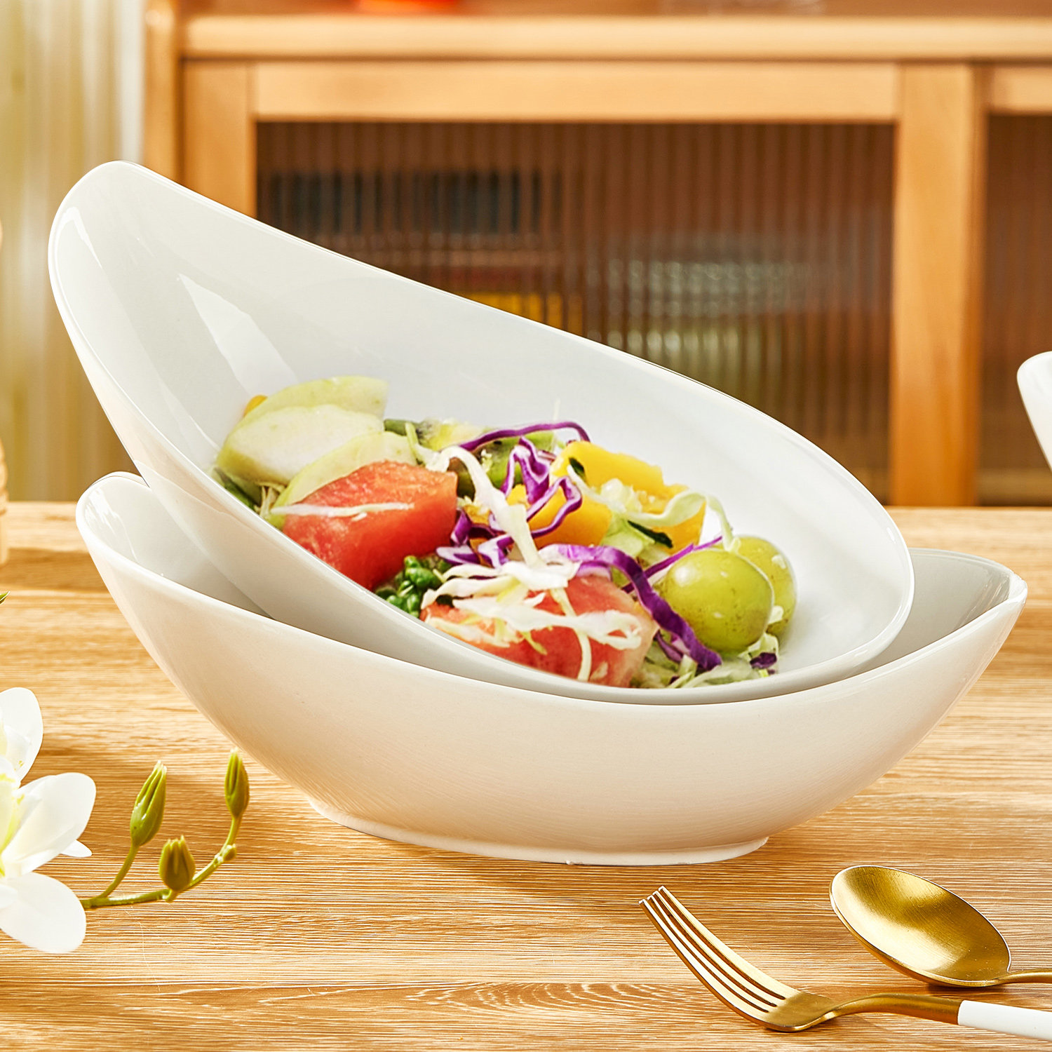 陶瓷沙拉碗芒果碗好看的酒店餐具异形碗小菜摆盘子菜盘可微波大碗,餐饮具,盘,淘宝优惠券,粉丝福利购,淘宝优惠卷