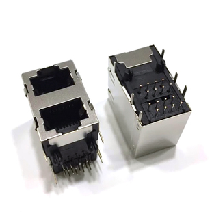 带弹片屏蔽 RJ45 以太网连接器 双层 059A RJ45插座