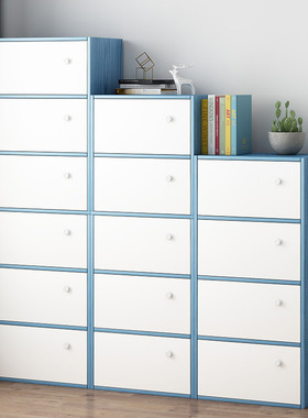 书柜简约现代收纳柜自由组合小柜子儿童柜简易带门带锁储物阳台柜