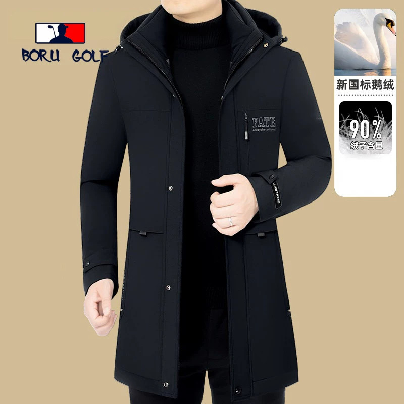 BORUGOLF加厚连帽款鹅绒羽绒服