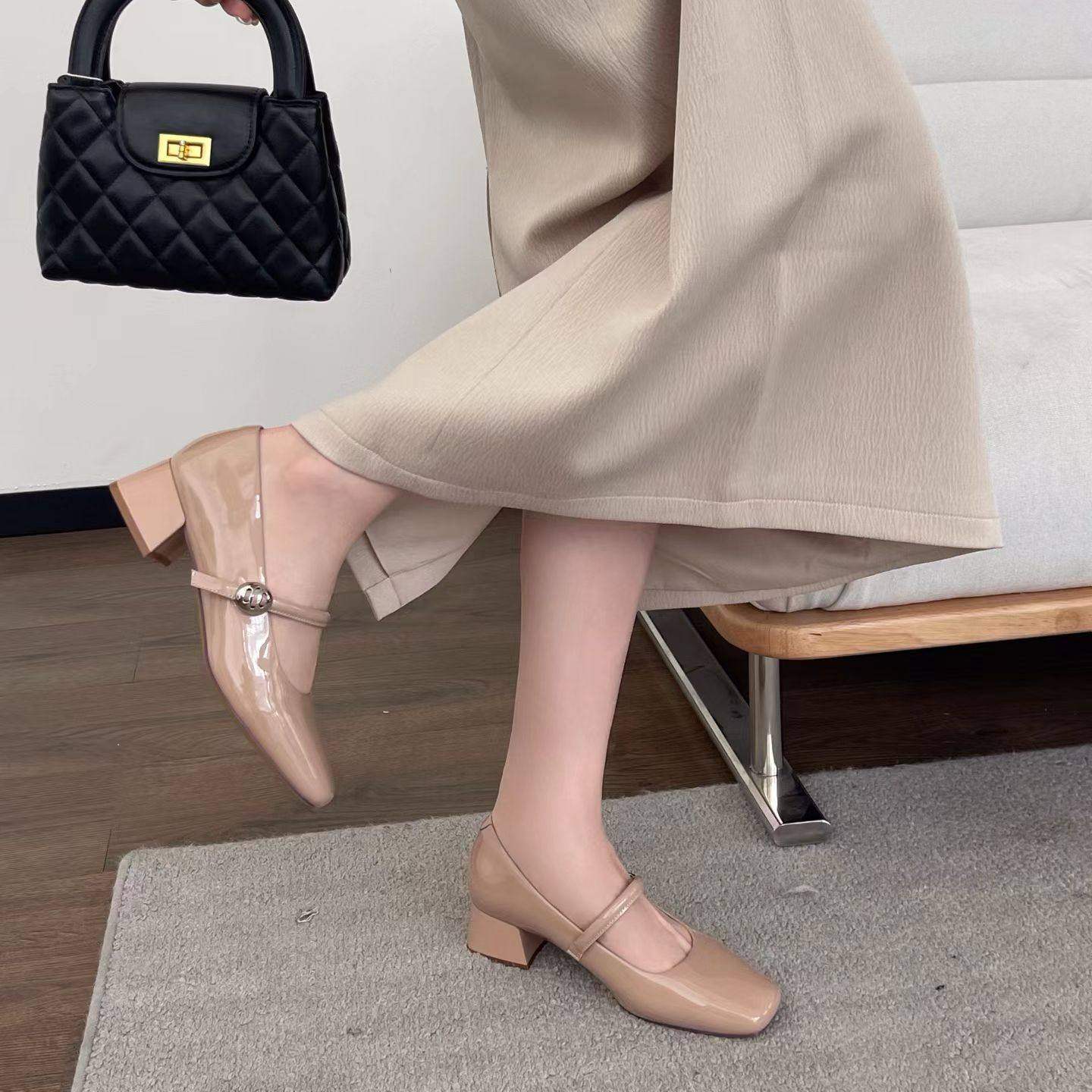 c女鞋单鞋26新款时装单鞋方跟底鞋玛丽珍女鞋方头单鞋气质时尚,女鞋,玛丽珍鞋,淘宝优惠券,粉丝福利购,淘宝优惠卷