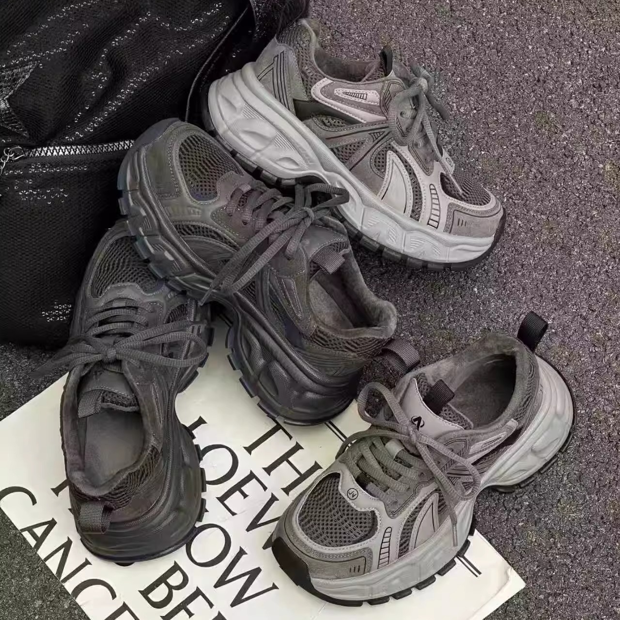 c女鞋老爹鞋加绒加厚25冬款女鞋时尚百搭韩版潮鞋保暖气质一脚蹬