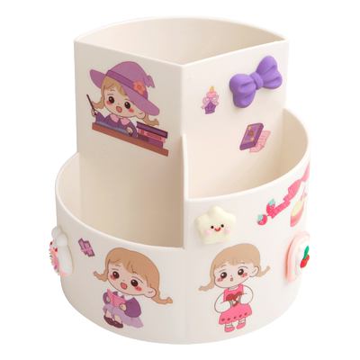 创意可爱360旋转笔筒DIY桌面摆件