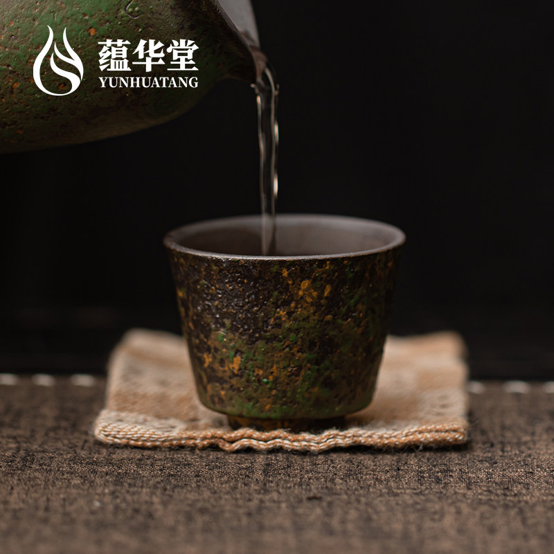 蕴华堂 复古陶瓷茶杯品茗杯老岩泥马蹄杯家用个人喝茶小杯子单杯,餐饮具,茶杯,淘宝优惠券,粉丝福利购,淘宝优惠卷