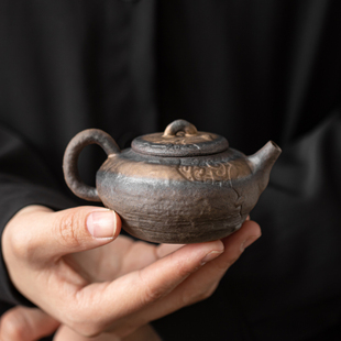 蕴华堂古早烧静逸壶鎏金铁釉陶瓷茶壶办公家用泡茶壶功夫茶具单壶