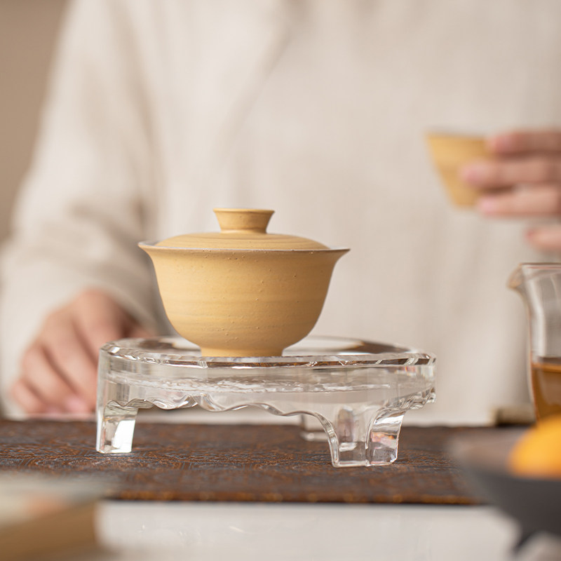 蕴华堂 侘寂风复古元宝盖碗中式泡茶碗粉引工艺功夫茶具茶杯单杯