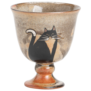 蕴华堂 创意手工绘银猫咪主人杯中式复古陶瓷品茗杯功夫茶杯单杯