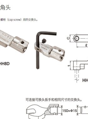 日本东日扳手头 HH19DX10六角头 东日开口头 TOHNICHI东日扭矩扳