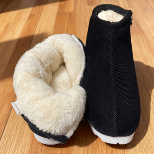 冬季手工棉鞋男士保暖鞋高帮防滑爸爸中老年人居家鸡婆老式布棉鞋