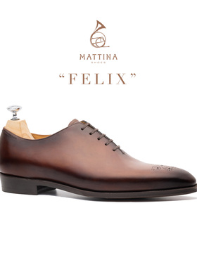 Mattina Felix Mendelssohn真皮固特异Whole Cut手工擦色雕花婚鞋