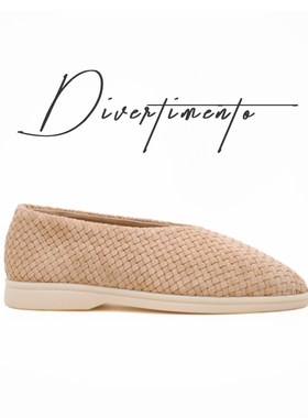 MATTINA 嬉游曲 2025新款编织鞋奶奶鞋平底瓢鞋复古懒人鞋