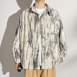 CS899特批P38现货秋冬新款扎染肌理感大码长袖衬衫M-6XL，男装衬衫，电商A018