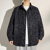 特批P38现货秋冬新款扎染肌理感大码长袖衬衫M-6XL，男装衬衫，电商A018