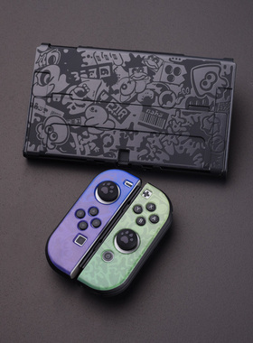 switch保护套oled硬壳分体手柄硅胶一体式任天堂日版长续航版蜡笔小新星之卡比switch喷射战士保护壳收纳包