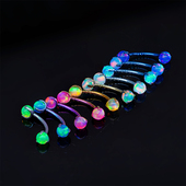 rockboil极光果冻澳宝眉钉F136钛合金弯杆锁骨钉内螺纹手指rook钉