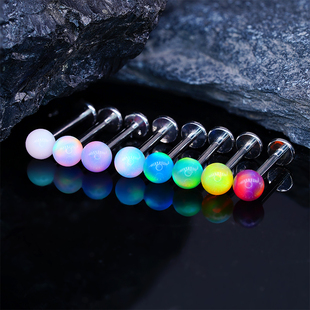 rock boilf136钛合金唇钉梦幻星云澳宝耳骨耳蜗钉内螺纹极光欧泊