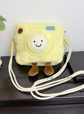 小黄熊拍立得mini12保护套 微单 ccd相机包斜挎毛绒包黄色卡通包