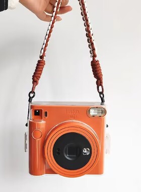 适用富士拍立得SQ1相机透明保护壳套 方形SQ1套壳复古包 背带斜挎