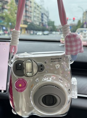 富士拍立得mini7C/7S相机透明保护壳 手绳 7+ SE 12 11斜挎背带