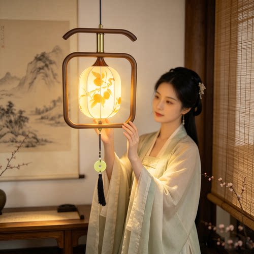 宋式美学柿柿如意宋氏禅意小吊灯