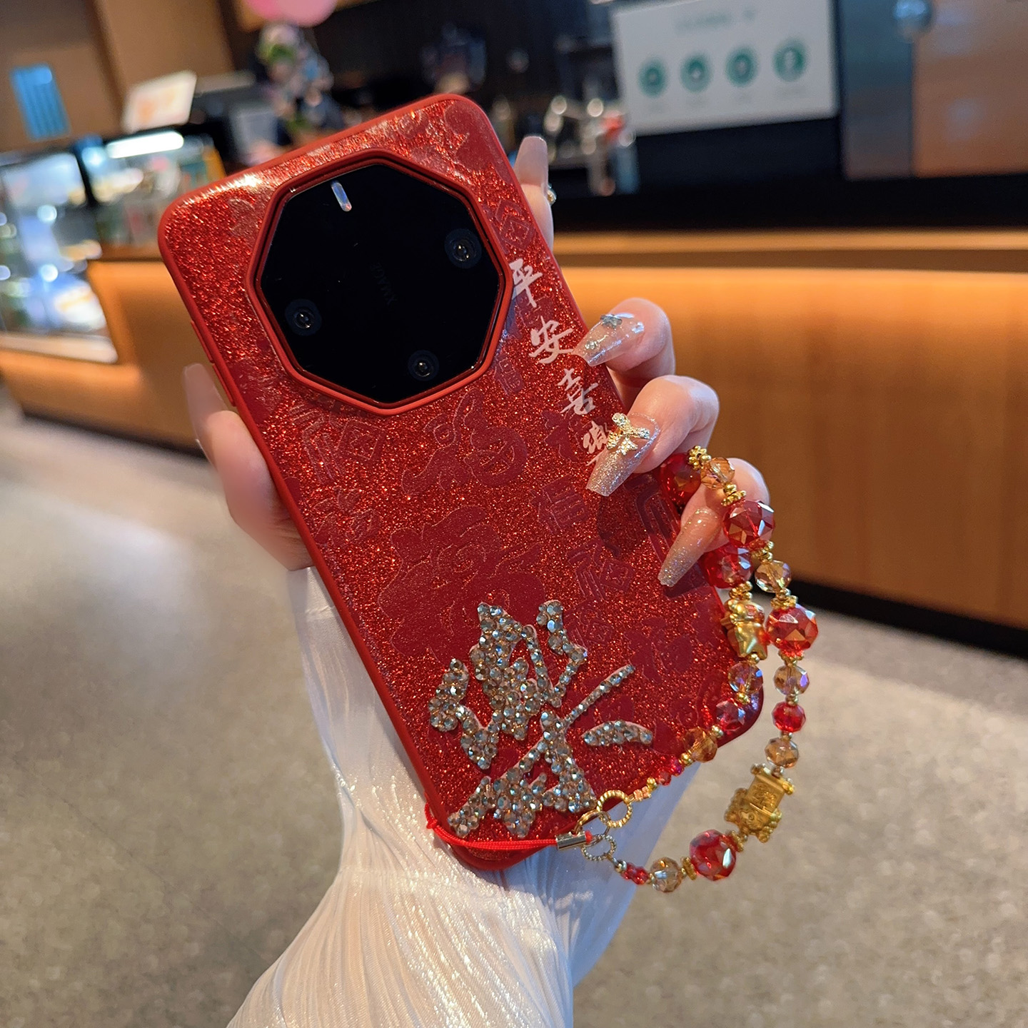 适用华为保时捷mate50手机壳挂绳