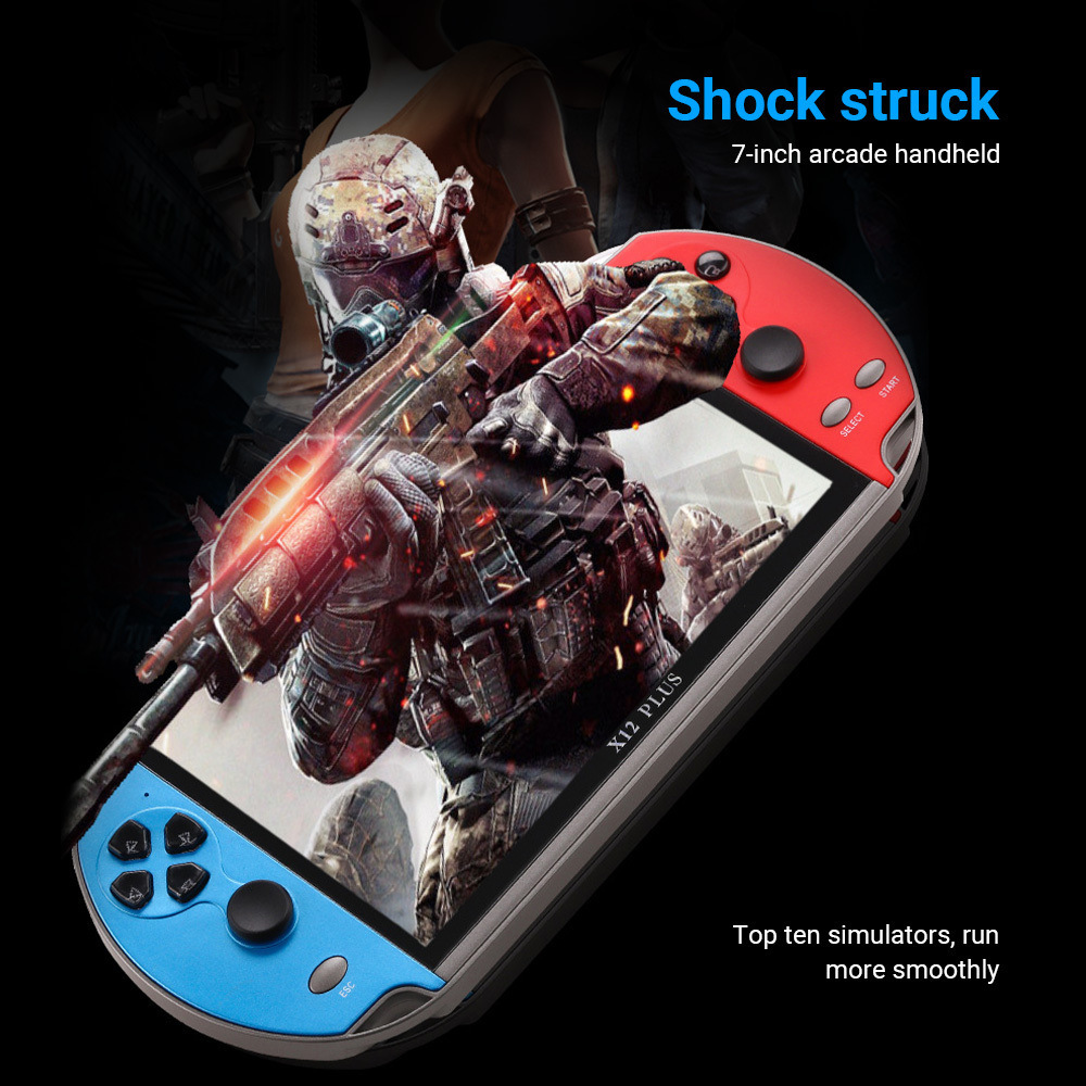 X12PLUS7寸大屏掌机街机8大模拟器复古PSPFC//GBA游戏机
