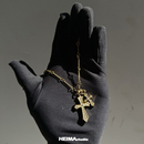 双十字架项链男女潮流简约百搭高级感叠戴毛衣链小众轻奢钛钢吊坠