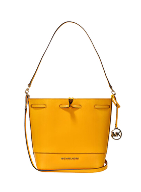 Michael Kors黄色拼接底水桶包