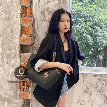 Michael Kors/MK 女士链条托特包logo单肩手提包大号35F8GTVE7B