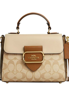 COACH 蔻驰 Morgan Top Handle 女士手拎包单肩包斜挎包 奶茶logo