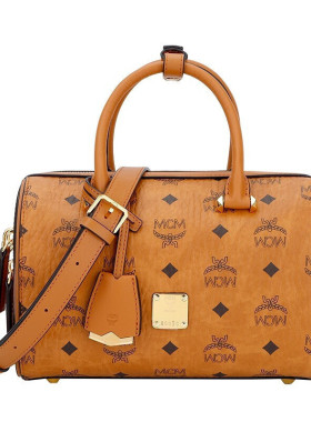 MCM女士斜挎包 波士顿邮差包小号圆桶水桶 MWBAASE02CO001礼物