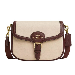 Saddle 帆布拼皮 Bag 大号 差包 Amelia 包邮 女士斜挎 蔻驰 COACH