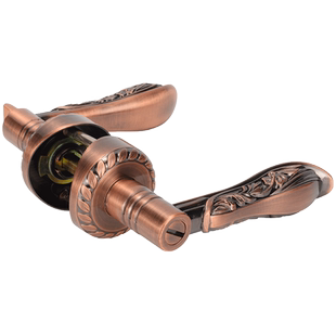 红古铜卫生间门锁无钥匙通用型三杆式执手锁洗手间厕所弧形斜面