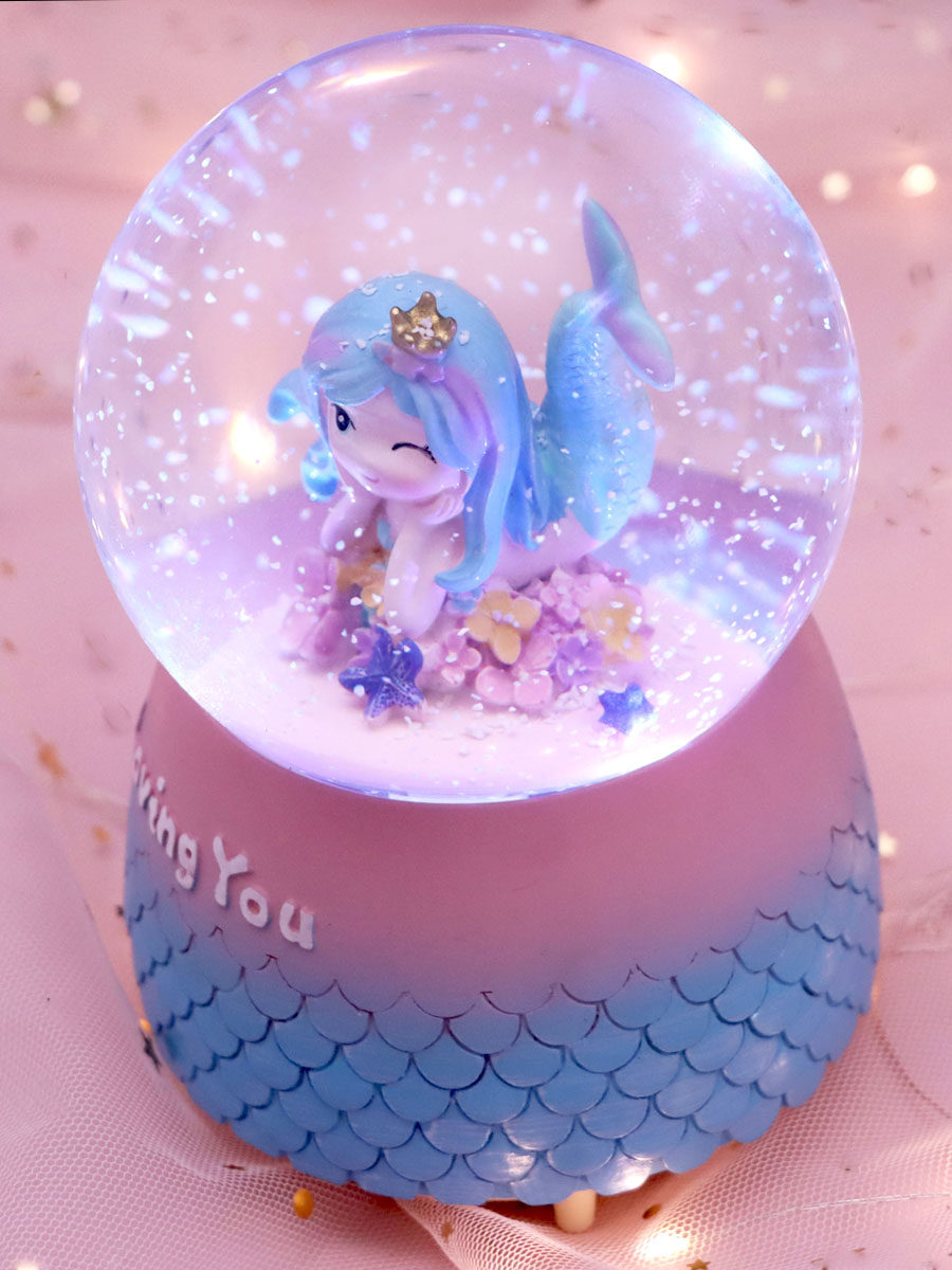 MERMAID PRINCESS CRYSTAL BALL MUSIC BOX ROTATING MUSIC BOX GIRLS CHILDRENS BIRTHDAY GIFT PREMIUM CREATIVE ORNAMENTS