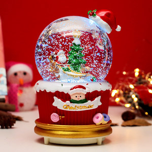 圣诞老人雪人水晶球音乐盒