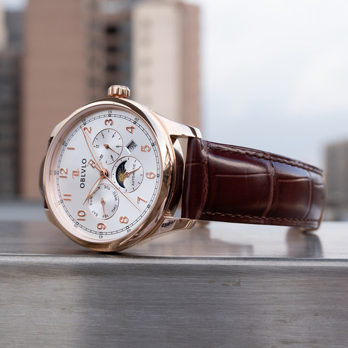 欧宝罗男士多功能全自动机械手表