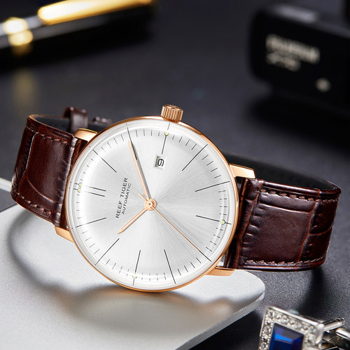 联名瑞夫泰格9系机芯简约表盘超薄男士全自动机械表进口高档防水