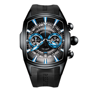 欧宝罗联名瑞夫泰格手表男士防水酒桶方形石英表夜光潮流大表盘