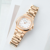 新款 OBLVLO欧宝罗时尚 石英经典 百搭女士腕表镶钻手表钢带