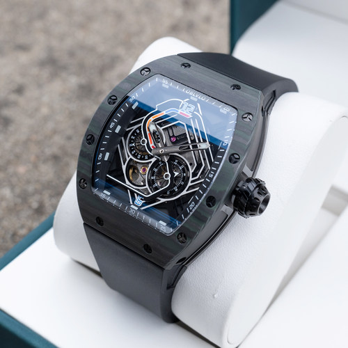 欧宝罗男士镂空夜光防水机械表