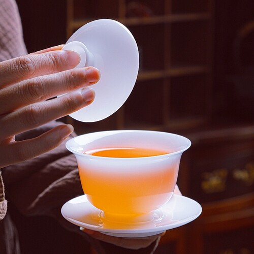 德化白瓷冰种冻玉瓷盖碗茶具