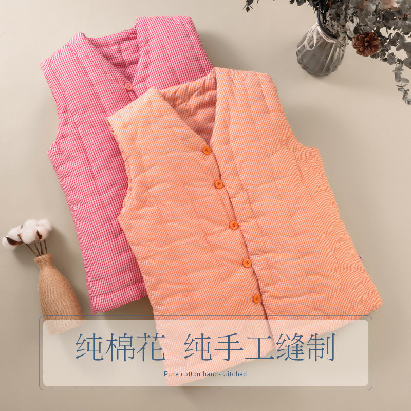纯棉花手工冬季马甲成人加厚修身女士妈妈保暖坎肩马夹背心内外穿