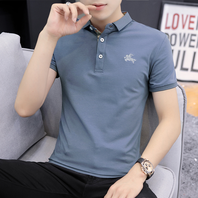POLO衫上衣男士2020夏季新款韩版潮流男装半袖修身短袖T恤衫衣服