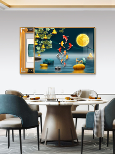 电表箱装饰画带钟表免打孔电闸箱遮挡挂画配电箱现代简约晶瓷挂钟