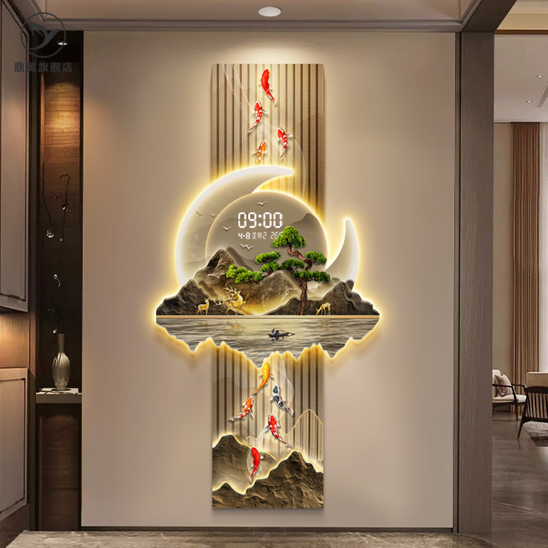 【带万年历玄关灯画】高档聚财图