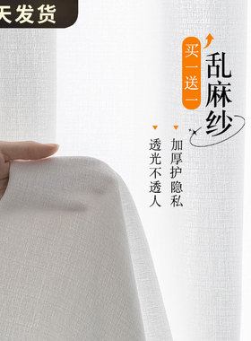 幻影纱窗帘纱帘透光不透人客厅飘窗阳台白色窗纱白纱2026年新款沙