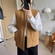 复古宽松小个子立领叠穿短款 夹棉马甲女日杂风冬季 新款 背心棉袄