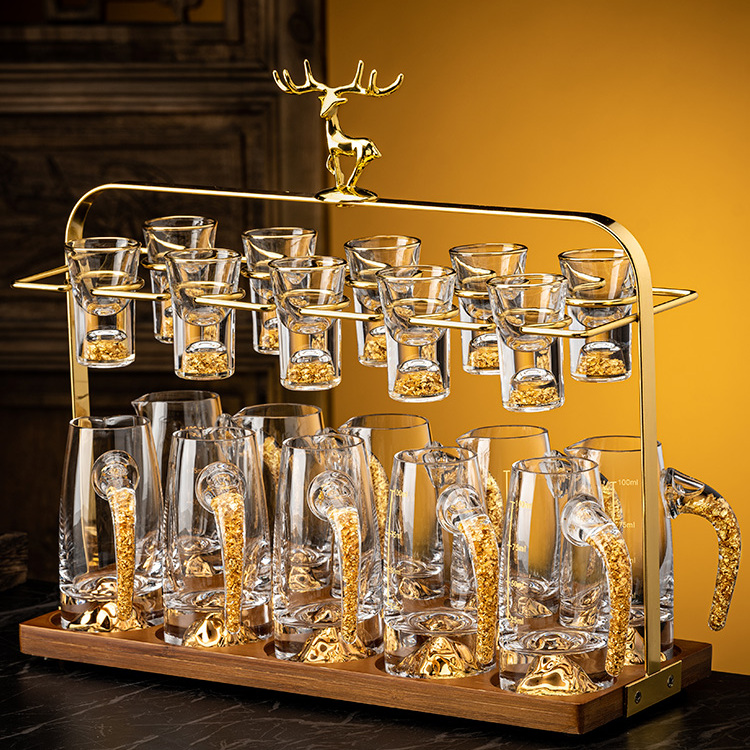 高档轻奢水晶玻璃白酒杯套装