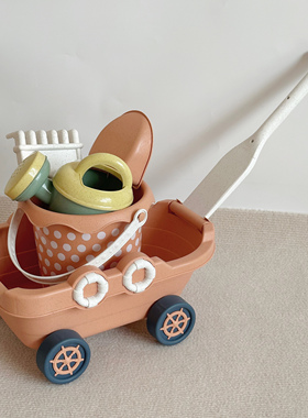 儿童沙滩玩挖沙土工具铲子桶手拉车推车沙漏套装海边宝宝戏水玩具