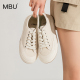 休闲百搭白色软底板鞋 MBU 春季 小白鞋 防水厚底帆布鞋 女2026年新款